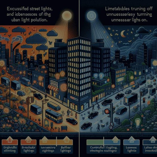 What are the best strategies for mitigating the impacts of urban light pollution?